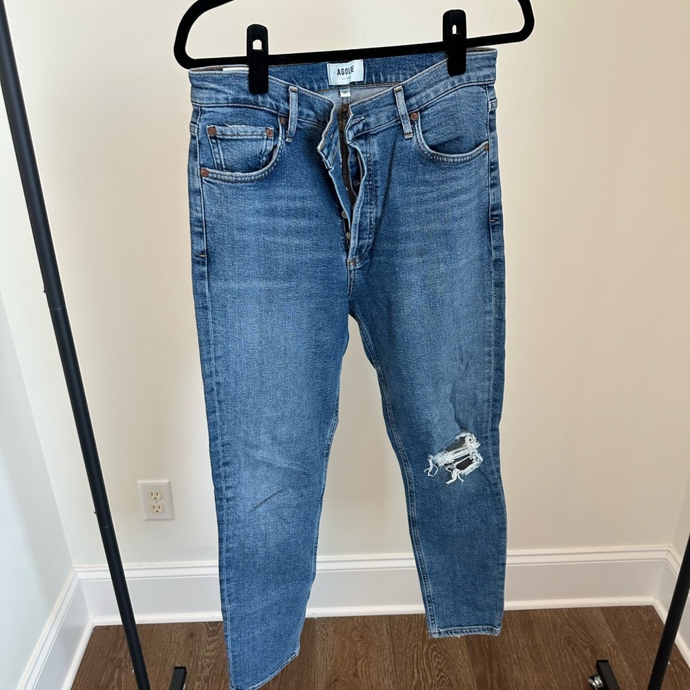 Agolde High Rise Blue Distressed Women's Jeans